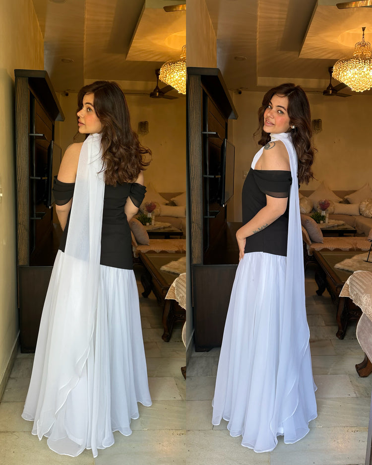 Colorblock Indowestern dress