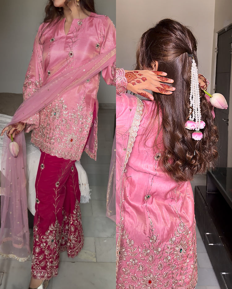 Onion pink magenta bell bottoms suit