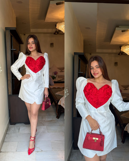 Red heart party dress