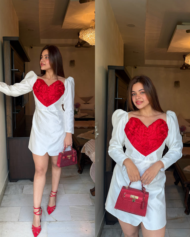 Red heart party dress