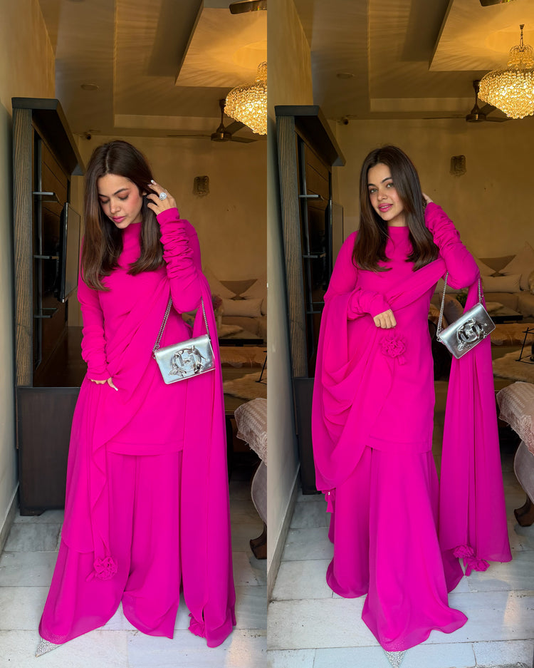 Hot pink studded back suit