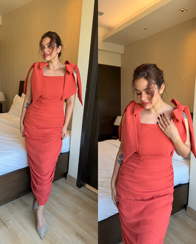 Drape knot dress
