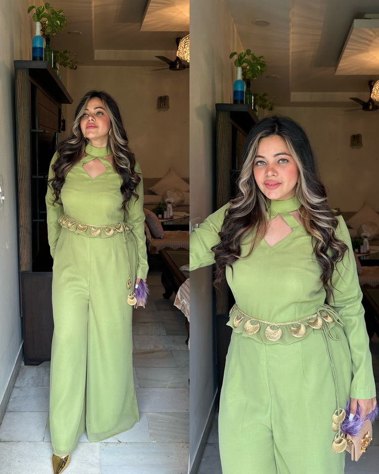 Green jumpsuit