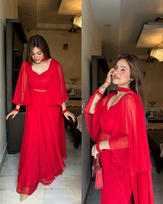 Red karwachauth sargi suit