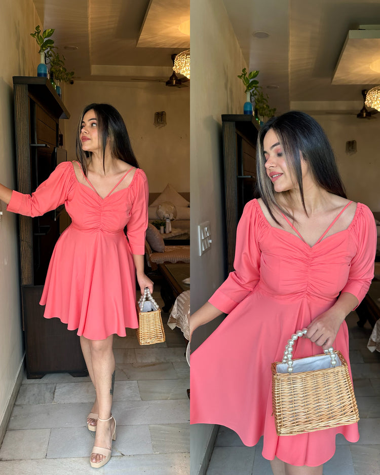 Peach knot little dress