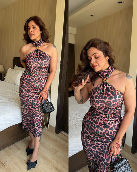 Animal print stretchable dress