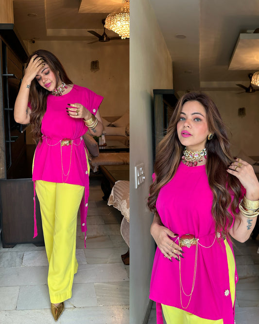 Pink lemon bag belt 4 peice set