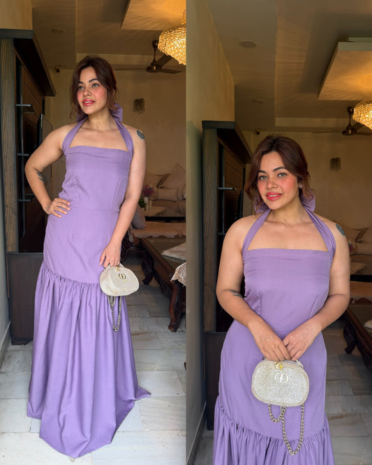 Purple bow knot maxi