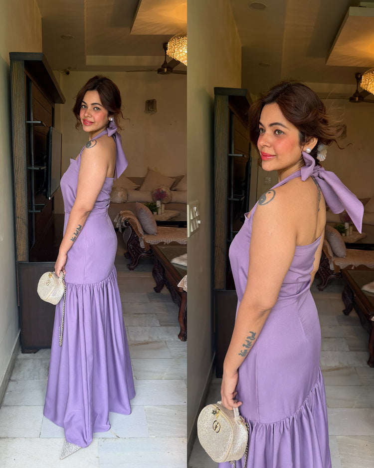 Purple bow knot maxi