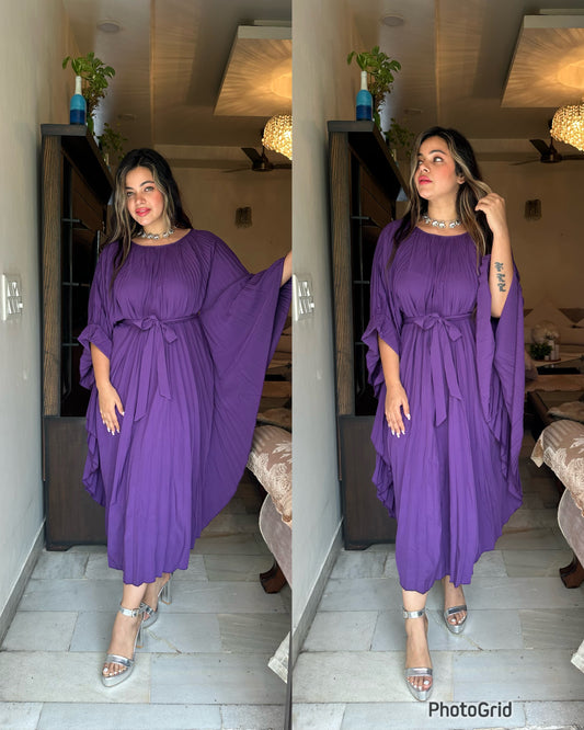 Pleated purple maxi kaftan