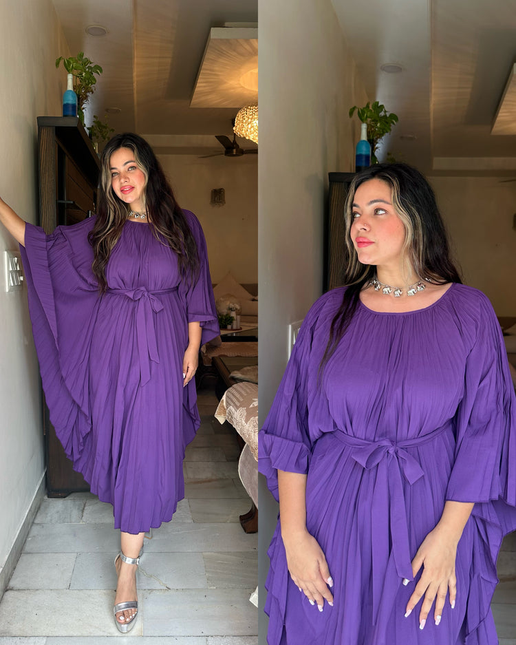 Pleated purple maxi kaftan