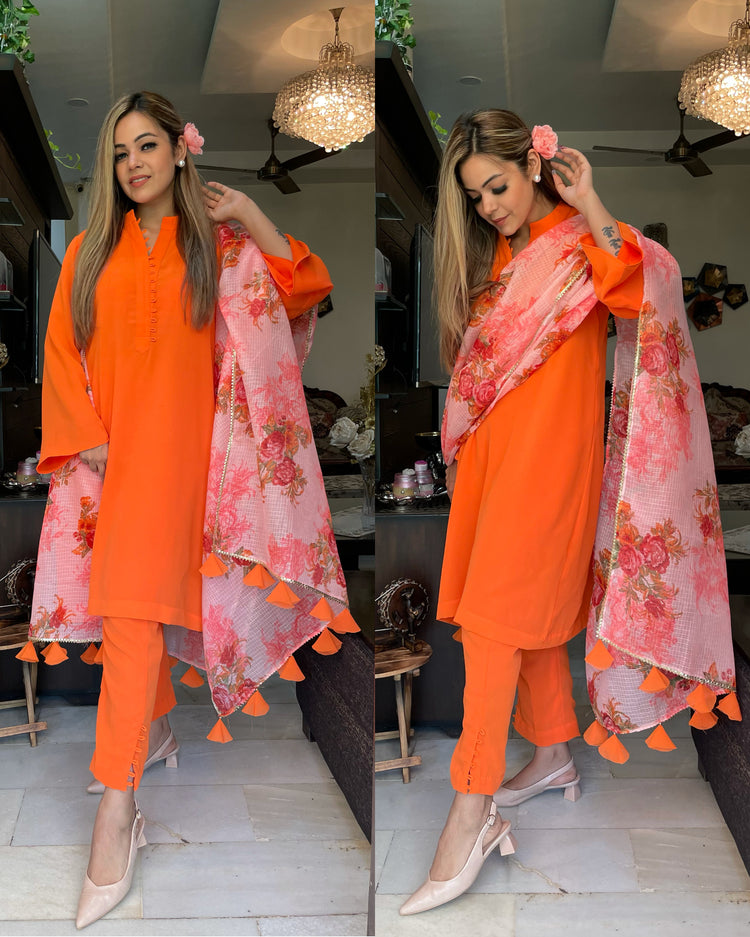 Pakistani style orange suit