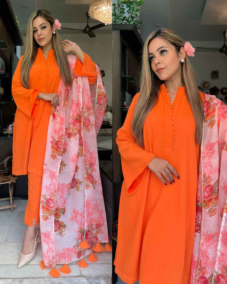 Pakistani style orange suit