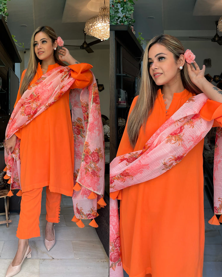 Pakistani style orange suit